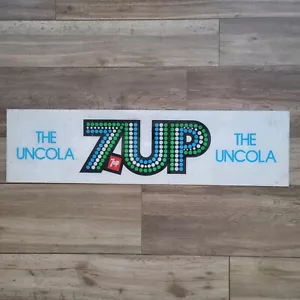 Vintage 70s 7Up The Uncola Soda Plastic Advertising Sign Vending Machine Insert - Picture 1 of 5