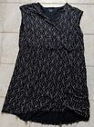 Damen Übergröße Kleid 4X schwarz weiß Seil geometrisches Muster leicht dehnbar