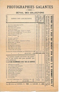 Brochures Collections PHOTOGRAPHIES GALANTES - Picture 1 of 2
