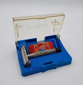 Rasoir de sécurité vintage 1951 Gillette pointe noire super vitesse DE W4 avec étui - Photo 1/24