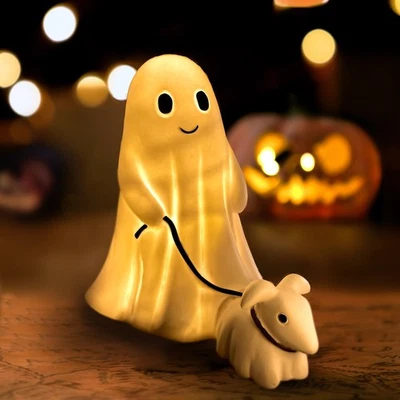 Ghost Walking Dog Display Statue Nightlight, Warm Lighted Indoor Figurine Boy  - Image 1 of 4