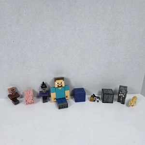 Minecraft Figure STEVE, Villager, Strega, Blocco Lapislazzuli - Foto 1 di 5