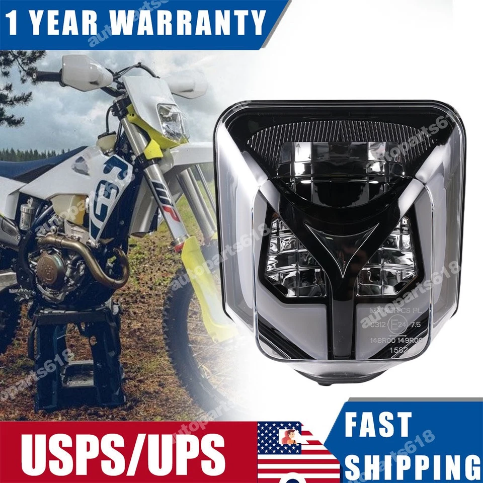 Светодиодные фары дальнего и ближнего света для Husqvarna FE250 FE350 FE350S FE450 FE501 FE501S - Изображение 1 из 4