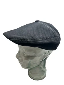 BLACK Denim Cabbie Newsy Hat Beret Adult Cotton - Picture 1 of 7