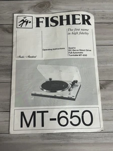 Tocadiscos de cuarzo Fisher may-650 instrucciones de funcionamiento y mantenimiento en muy buena condición - Imagen 1 de 2