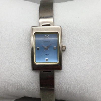 Armitron Now Womens 16mm Silver Tone Bangle Watch Blue Dial New Battery 6.75" - image 1 of 4