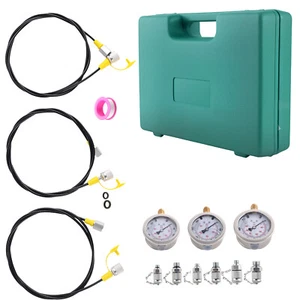 Hydraulic Pressure Testing Gauge Diagnostic Couplings Kit For Excavator - Picture 1 of 12