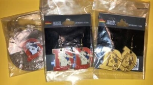 VTG NFL Denver Broncos Team Collectibles Keychain Tag, Earrings Lot of 3 NEW - Picture 1 of 3
