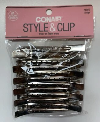 Conair Style & Clip Wrap-On Finger Wave Styling Hair Clips Silver, 12-Pieces - Image 1 of 2