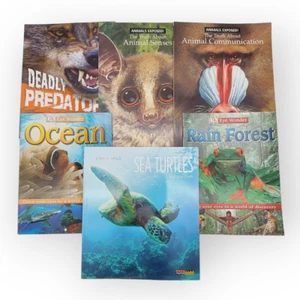 Children's Book Lot Living Wild: Sea Turtles Animals Ocean Rain Forest 6 Books - Picture 1 of 18