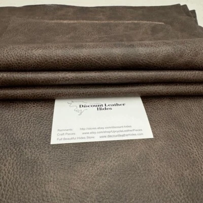 Latte Infused Brown Cowhide Discount Leather Hides  ZE 69 - Image 1 of 4