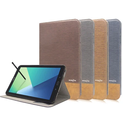 Funda con soporte de cuero tipo folio para Samsung Galaxy Tab A 10.1 S Pen P580 / P585 Foto 1 de 2
