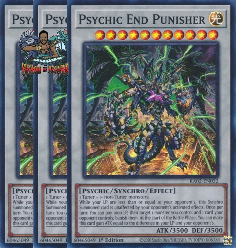 Yugioh! 3x Psychic End Punisher RA02-EN032 Super Rare 1st Ed NM - Image 1 of 1