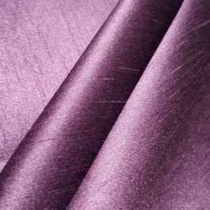 DUSTY PURPLE PLUM FAUX SILK POLY DUPIONI FABRIC SHABBY CHIC 60" BY THE YARD - Picture 1 of 6