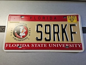 Florida License Plate Florida State University FSU 93 99 National Champs  (1475) - Picture 1 of 7