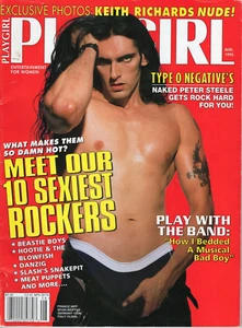 PETER STEELE Type O Negative PLAYGIRL August 1995 Rolling Stones KEITH RICHARDS - Picture 1 of 3