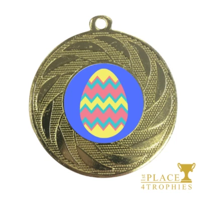 1ST PLACE 4 TROPHIES Ostermedaille Motorhaube Eierkreuz personalisierter Preis 50 mm KOSTENLOSE Gravur & UK P&P