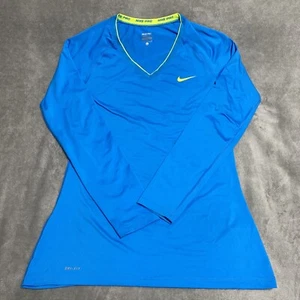 NIKE PRO Woman Core Fitted Shirt Dri-Fit Size: Large - Blue 458665 - NEW - Picture 1 of 8