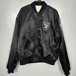 Vintage Los Angeles Raiders Black Starter Jacket XL Las Vegas Oakland Bomber - Picture 1 of 12