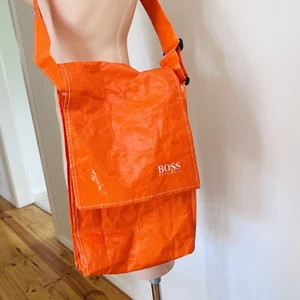 Hugo Boss Orange Plastic Shoulder Carry Bag Strap Reusable Handbag Shopping - Picture 1 of 24