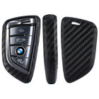 Fit BMW SUV X1 X3 X5 X6 X7 Carbon Fiber Silicone Remote Key Fob Case Cover