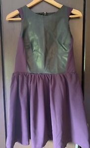 Hedonia Dress, Purple Skater With Black Leather Panel Design. UK 14. Worn Once