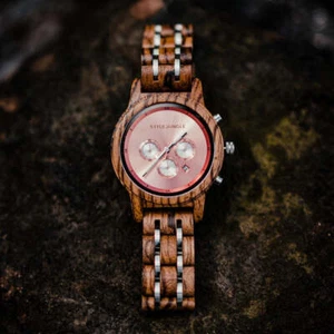 Damen Holzuhr Geburtstag Holzarmbanduhr für Damen Chronograph NEU - Bild 1 von 5