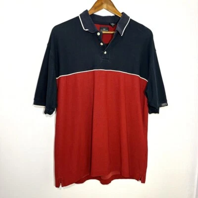 Dockers Polo Топ мужчин большой красный синий цвет блок коротким рукавом хлопковая смесь - Изображение 1 из 4