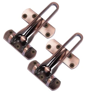2PCS Door Locks Bronze Latch Guards for Swing-In Doors Kids Hotel Security - Picture 1 of 7