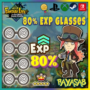 Fantasy Life i | 80% EXP Swirly Specs Set (4x) | Level Boost Gear 🚀 - Bild 1 von 3