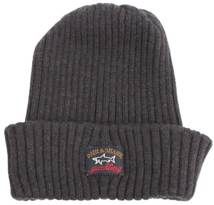 PAUL & SHARK YACHTING Herren Winter Mütze Hat Beanie 100% Schurwolle Wolle Grau - Picture 1 of 2