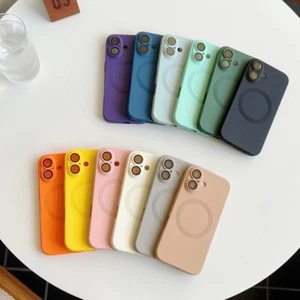 Coque Pour iPhone 16 15 14 Pro Max 13 12 11 Magnétique Étui Silicone Anti-choc - Zdjęcie 1 z 26