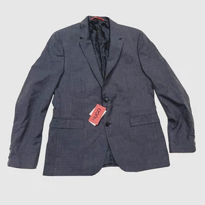 Hugo Boss men's slim fit Super 120s Sport Coat Jacket - 42R / 52 it- Blue Wool - Afbeelding 1 van 4