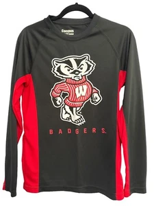 WI Badgers Langarm Rundhals Campus T-Shirt Herren Größe Small schwarz rot NCAA - Bild 1 von 4