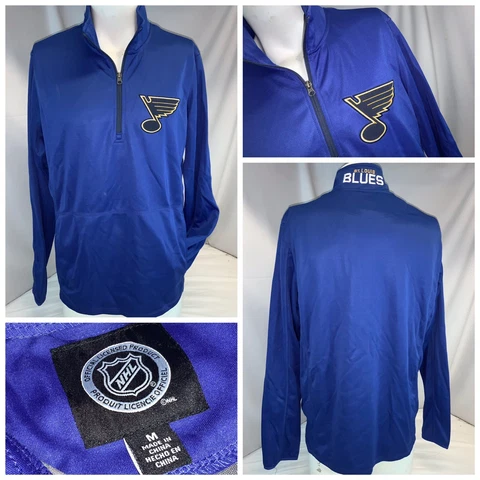 St. Louis Blues NHL GIII Pullover M Men Blue ¼ Zip Poly Stitched Logo YGI J0-373 Cover