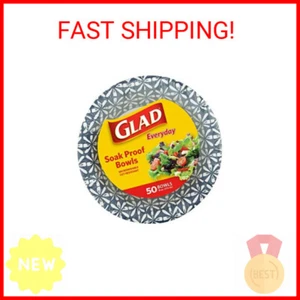 Glad 16 oz Paper Bowls With Daisy Design | Disposable Paper Bowls for Parties an - Picture 1 of 2