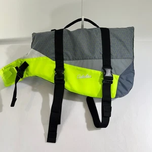 Dog Life Preserver Cabela's XL Black Grey and Bright Yellow Nylon & Hook/ Loop - Picture 1 of 11