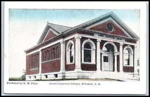 Postal Josiah Carpenter Library, Pittsfield, N. H. NH W83 - Imagen 1 de 2