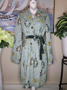 Cabi Floral Blue Soft Trench Coat - Picture 1 of 8