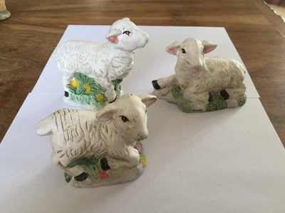  SANTONS  POUR LA CRECHE DE NOEL , TROIS GROS MOUTONS EN TBE - Photo 1/3