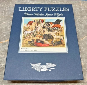Liberty Puzzles Wooden Jigsaw Puzzle BEST IN SHOW 553 Pieces Dogs - Complete - Picture 1 of 9
