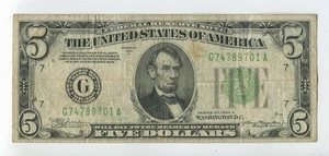 1934-A $5 Federal Reserve Note Chicago Illinois SM312 - Picture 1 of 2
