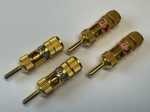 Wtyczka bananowa RESTEK pozłacana do kabla głośnikowego - Zdjęcie 1 z 5