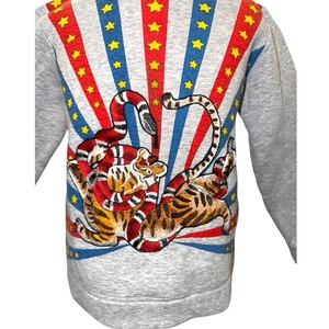 Authentic GUCCI Children Boys’ Size 8 Gray Embroidered Tiger Sweatshirt - Picture 1 of 20