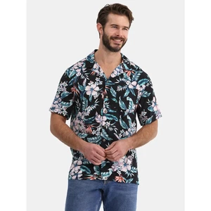 Case of 12 George Men's Short Sleeve Button-Up Black Floral Camp Shirt Large - Picture 1 of 4