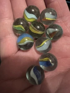 Lote de 9 canicas ojo de gato arco iris pequeñas - Imagen 1 de 1