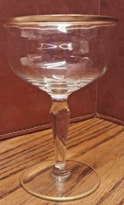Hollywood Regency 5,5x3,5 Goldrand Champagner Coupe Cocktail Glas Barware B5 - Bild 1 von 3