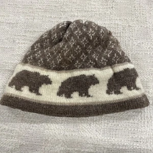 Predator Friendly Braun & Creme Eisbär Strickmütze Wintermütze Beanie - Bild 1 von 5