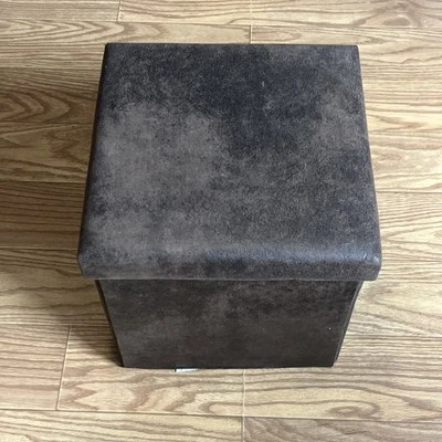 15" Foldable Ottoman Faux Leather Storage Footstool Sofa Bench Footrest Box Seat - Image 1 of 4