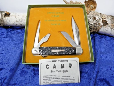 Cuchillo de campamento Remington Silver Bullet edición coleccionista hueso jigged R4243 SB. ¡Sin usar, en caja! Foto 1 de 4